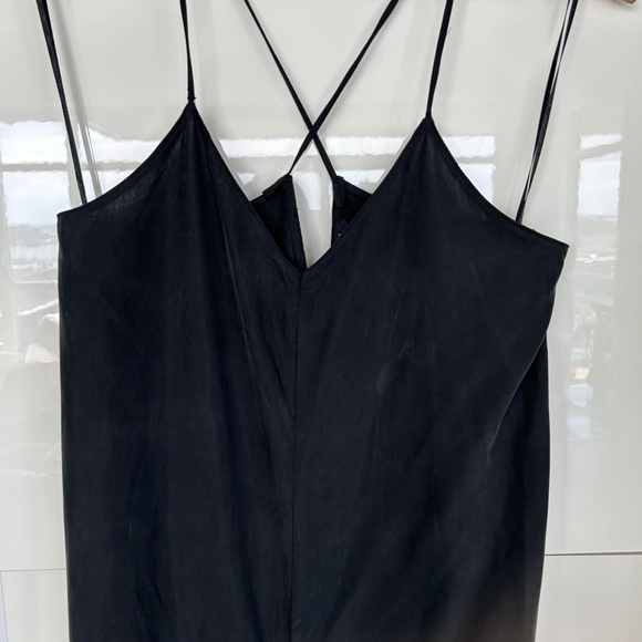 Zara Women's Jumpsuit Black Wide Leg Loose Breezy Strappy - Picture 3 of 4